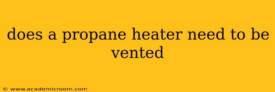 does a propane heater need to be vented