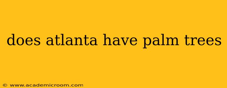 does atlanta have palm trees