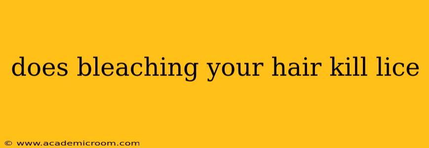 does bleaching your hair kill lice