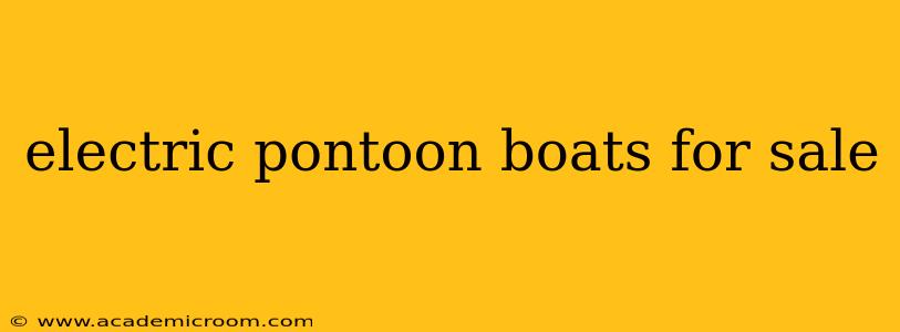 electric pontoon boats for sale