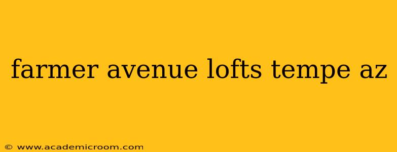 farmer avenue lofts tempe az