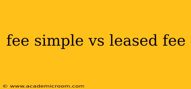 fee simple vs leased fee
