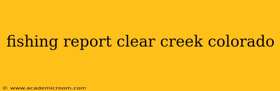 fishing report clear creek colorado