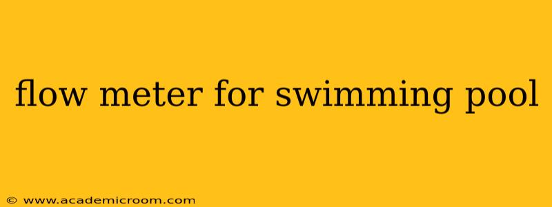 flow meter for swimming pool