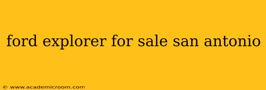ford explorer for sale san antonio