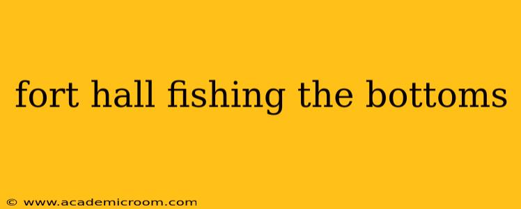 fort hall fishing the bottoms