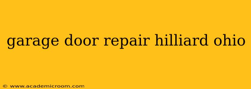 garage door repair hilliard ohio