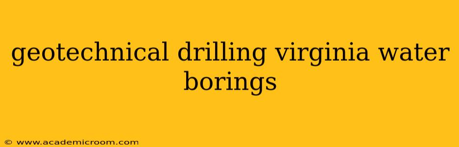 geotechnical drilling virginia water borings