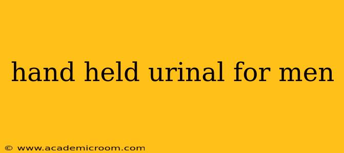 hand held urinal for men