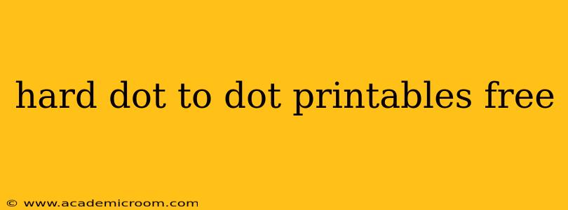 hard dot to dot printables free