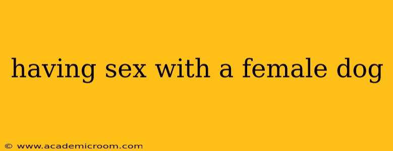having sex with a female dog