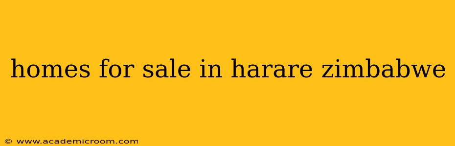 homes for sale in harare zimbabwe