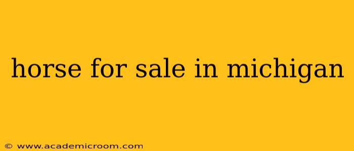 horse for sale in michigan