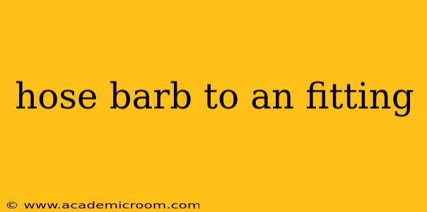 hose barb to an fitting