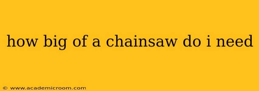 how big of a chainsaw do i need