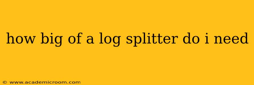how big of a log splitter do i need