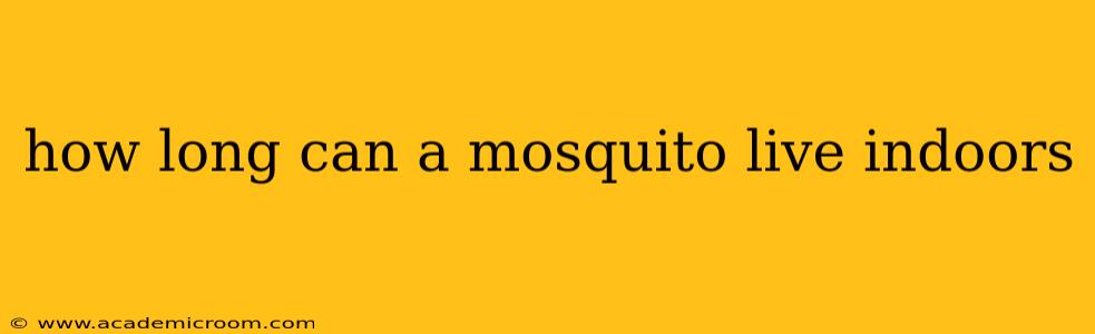how long can a mosquito live indoors