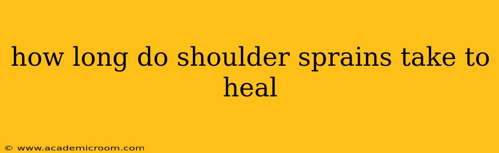 how long do shoulder sprains take to heal