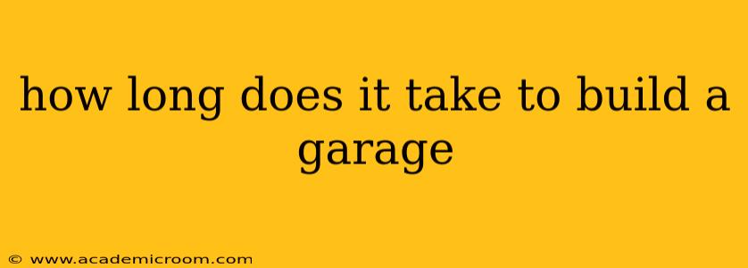 how long does it take to build a garage