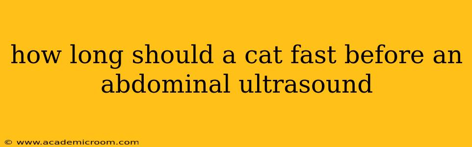 how long should a cat fast before an abdominal ultrasound