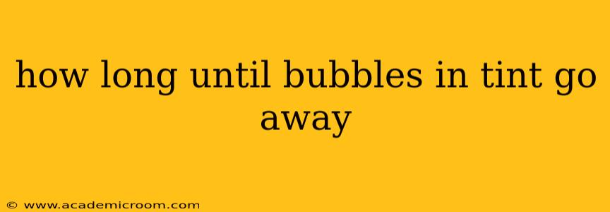 how long until bubbles in tint go away