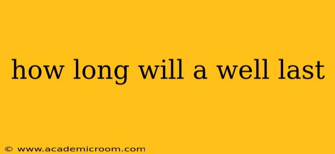 how long will a well last