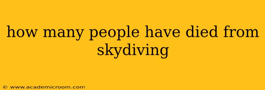 how many people have died from skydiving