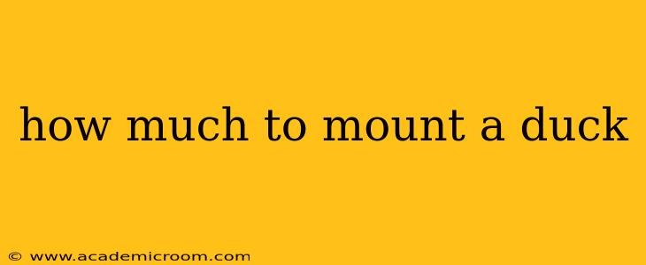 how much to mount a duck
