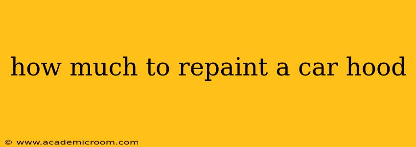 how much to repaint a car hood