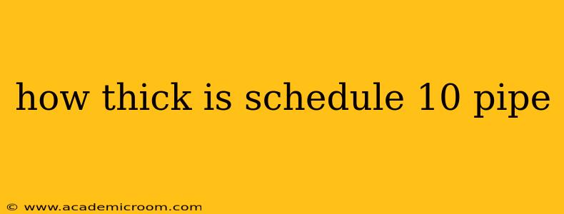 how thick is schedule 10 pipe