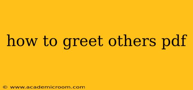 how to greet others pdf