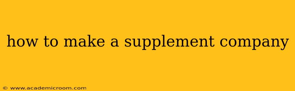 how to make a supplement company