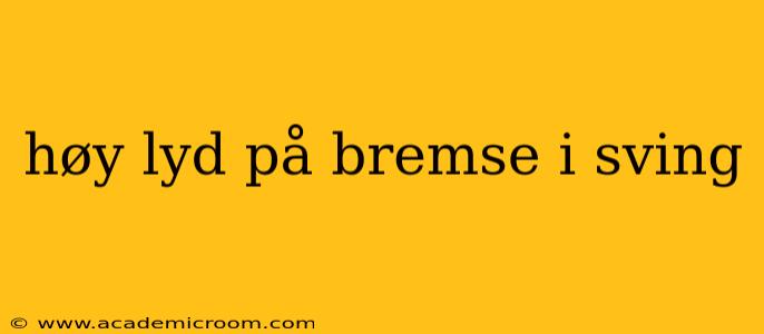 høy lyd på bremse i sving