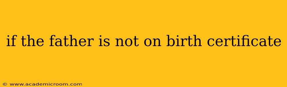 if the father is not on birth certificate