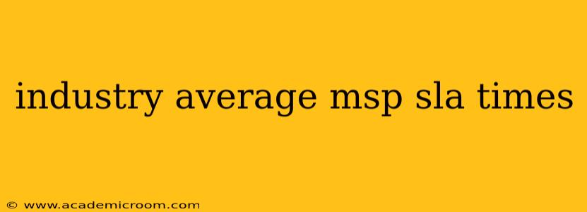 industry average msp sla times