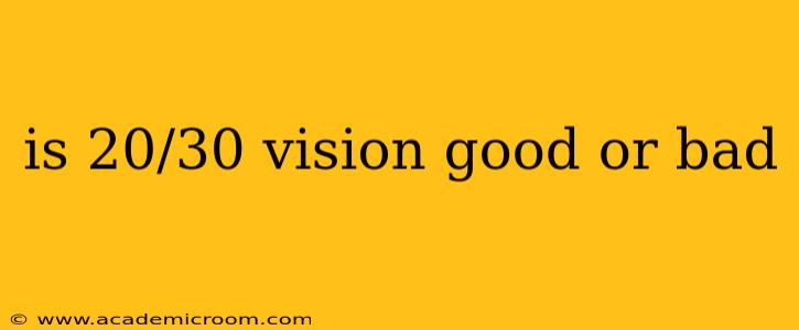 is 20/30 vision good or bad