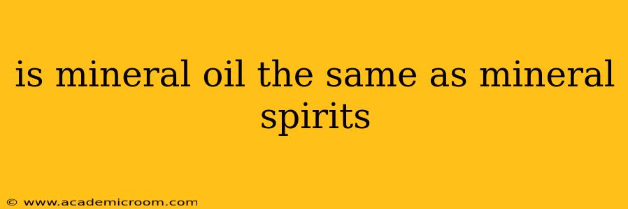 is mineral oil the same as mineral spirits