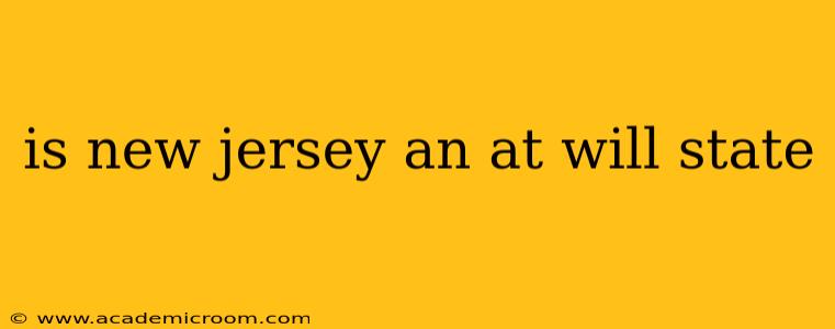 is new jersey an at will state
