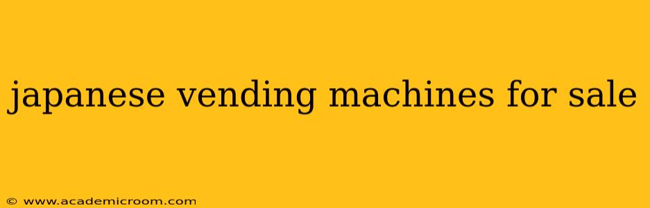 japanese vending machines for sale