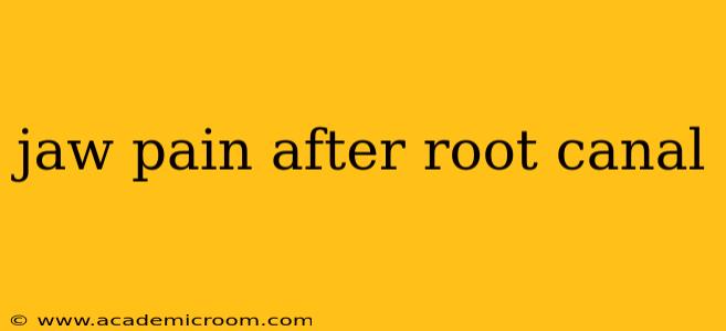 jaw pain after root canal