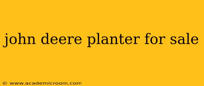 john deere planter for sale