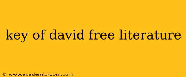 key of david free literature