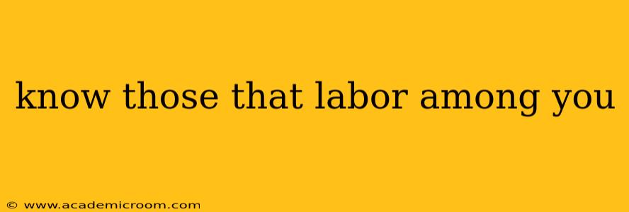 know those that labor among you