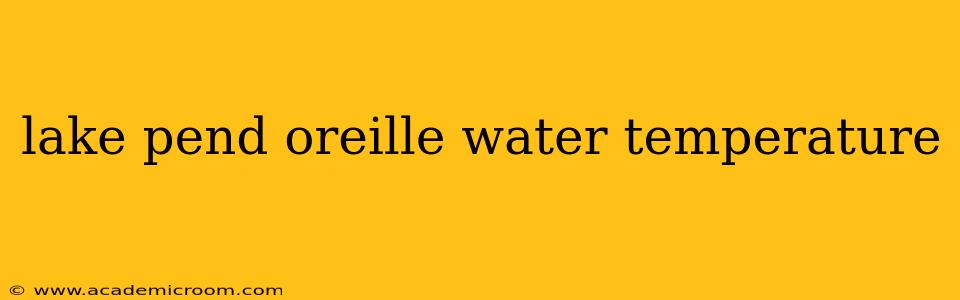 lake pend oreille water temperature