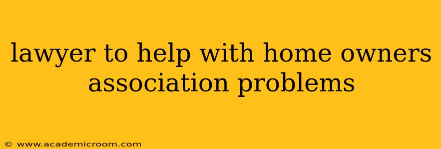 lawyer to help with home owners association problems