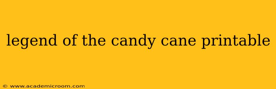legend of the candy cane printable