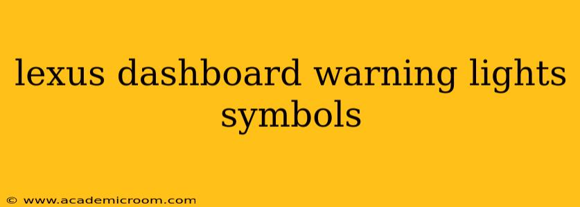 lexus dashboard warning lights symbols