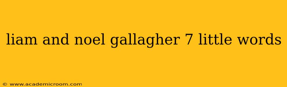 liam and noel gallagher 7 little words