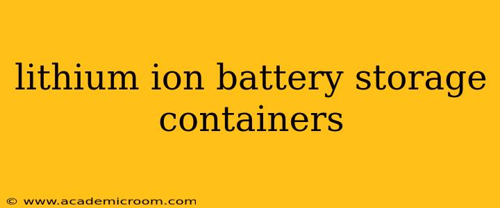 lithium ion battery storage containers