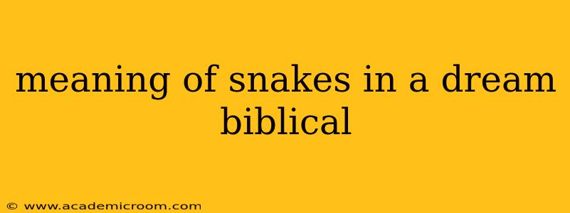 meaning of snakes in a dream biblical